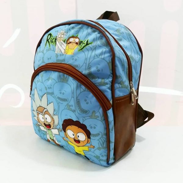 Morral Soporte Cuero Sintético Rick And Morty Fondo Azul