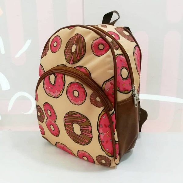 Morral Soporte Cuero Sintético Donas Simpson Fondo Beige