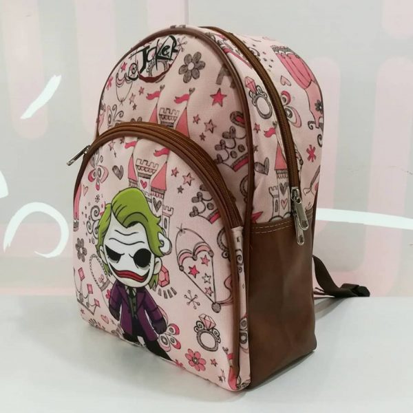 Morral Soporte Cuero Sintético Guason Bebe Fondo Rosado