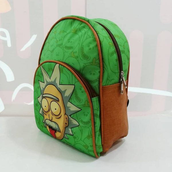 Morral Soporte Cuero Sintético Rostro Rick Fondo Verde